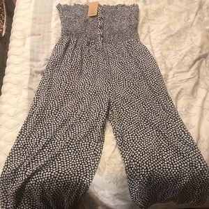 Blue tube top Capri romper